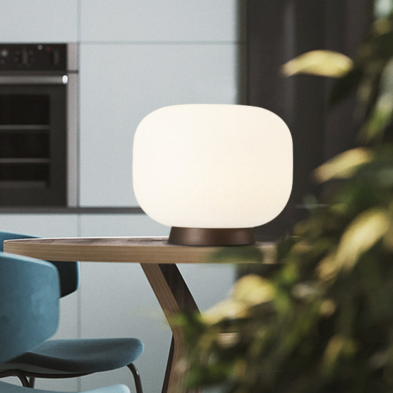 1 Head Living Room Table Lighting Modernism White Night Lamp with Drum Acrylic Shade White Clearhalo 'Lamps' 'Table Lamps' Lighting' 731802