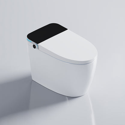 White Elongated Floor Standing Bidet with Heated Seat and Foot Sensor Manual Flip (Standard) Clearhalo 'Bathroom Remodel & Bathroom Fixtures' 'Bidets' 'Home Improvement' 'home_improvement' 'home_improvement_bidets' 'Toilets & Bidets' 7318234