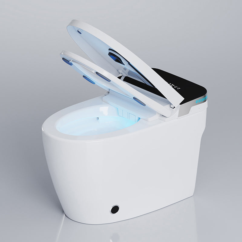White Elongated Floor Standing Bidet with Heated Seat and Foot Sensor Clearhalo 'Bathroom Remodel & Bathroom Fixtures' 'Bidets' 'Home Improvement' 'home_improvement' 'home_improvement_bidets' 'Toilets & Bidets' 7318237