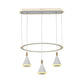 White Cone LED Multi Light Pendant Minimalist 3-Light Acrylic Hanging Lamp Kit with Loop Shelf Clearhalo 'Ceiling Lights' 'Modern Pendants' 'Modern' 'Pendant Lights' 'Pendants' Lighting' 731825