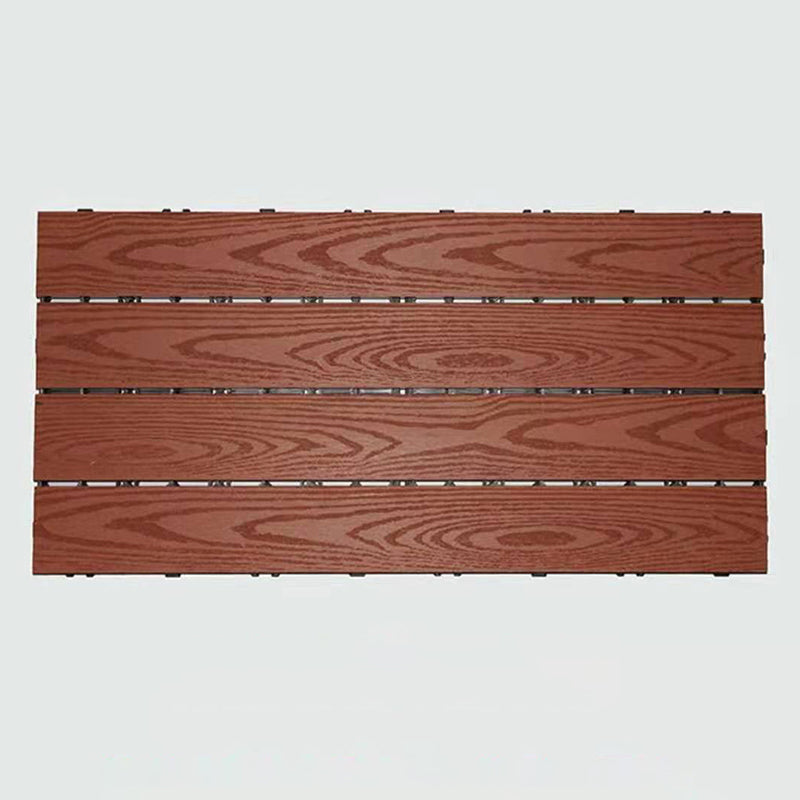 12" X 24" Deck/Patio Flooring Tiles 4-Slat Floor Board Tiles Rosewood Embossed Clearhalo 'Home Improvement' 'home_improvement' 'home_improvement_outdoor_deck_tiles_planks' 'Outdoor Deck Tiles & Planks' 'Outdoor Flooring & Tile' 'Outdoor Remodel' 'outdoor_deck_tiles_planks' 7318513
