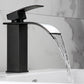 American Style 1 Handle Waterfall Basin Faucet, Bathroom Water Sink Faucet with Drain Clearhalo 'bathroom_sink_faucets' 'Conjunta de Baño y Conjunta de Grifo' 'Coronamiento de Baño y Dispositivo de Baño' 'Grifo del lavabo del baño' 'Hogar' 'home_improvement' 'home_improvement_bathroom_sink_faucets' 'Mejoras para el hogar' 7318526