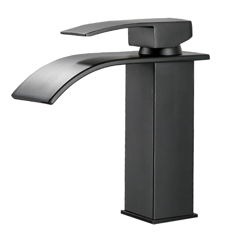 American Style 1 Handle Waterfall Basin Faucet, Bathroom Water Sink Faucet with Drain Clearhalo 'bathroom_sink_faucets' 'Conjunta de Baño y Conjunta de Grifo' 'Coronamiento de Baño y Dispositivo de Baño' 'Grifo del lavabo del baño' 'Hogar' 'home_improvement' 'home_improvement_bathroom_sink_faucets' 'Mejoras para el hogar' 7318535