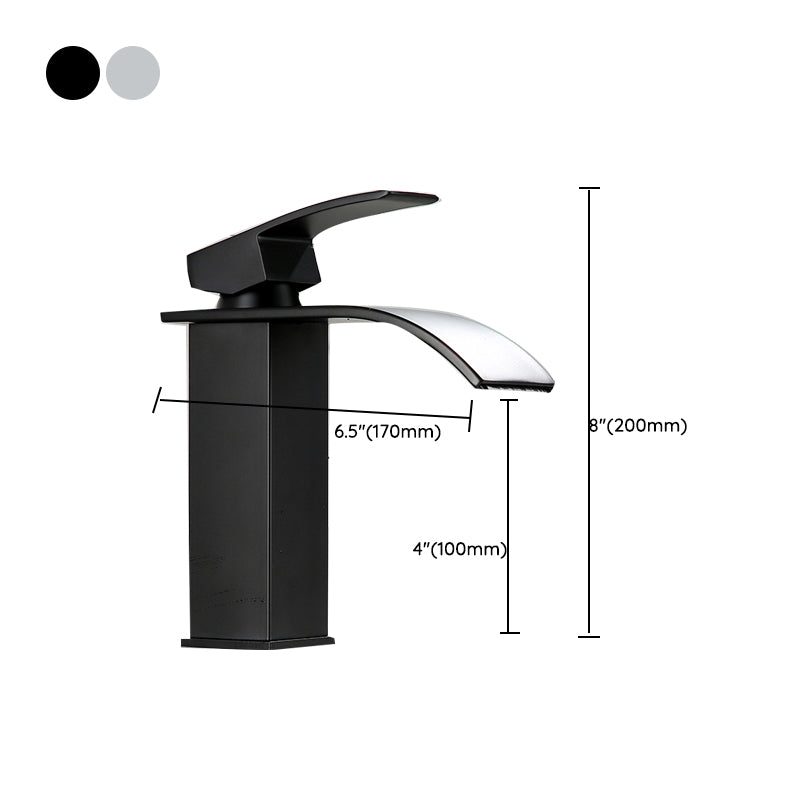 American Style 1 Handle Waterfall Basin Faucet, Bathroom Water Sink Faucet with Drain Clearhalo 'bathroom_sink_faucets' 'Conjunta de Baño y Conjunta de Grifo' 'Coronamiento de Baño y Dispositivo de Baño' 'Grifo del lavabo del baño' 'Hogar' 'home_improvement' 'home_improvement_bathroom_sink_faucets' 'Mejoras para el hogar' 7318547