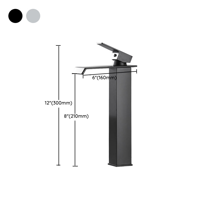American Style 1 Handle Waterfall Basin Faucet, Bathroom Water Sink Faucet with Drain Clearhalo 'bathroom_sink_faucets' 'Conjunta de Baño y Conjunta de Grifo' 'Coronamiento de Baño y Dispositivo de Baño' 'Grifo del lavabo del baño' 'Hogar' 'home_improvement' 'home_improvement_bathroom_sink_faucets' 'Mejoras para el hogar' 7318549