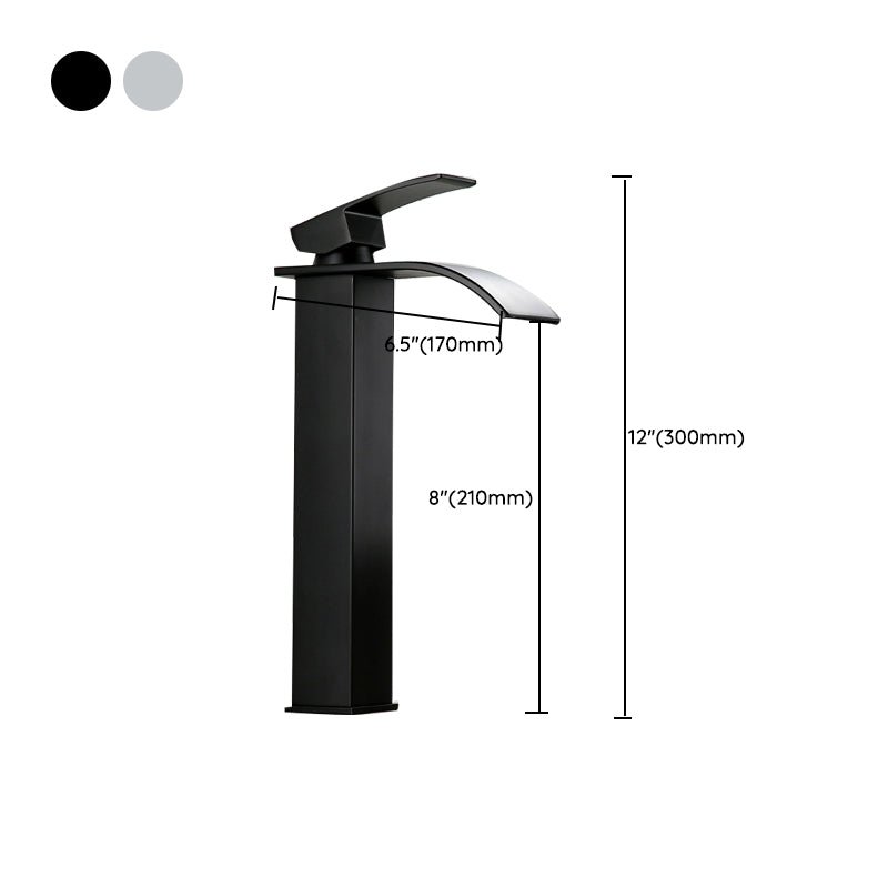 American Style 1 Handle Waterfall Basin Faucet, Bathroom Water Sink Faucet with Drain Clearhalo 'bathroom_sink_faucets' 'Conjunta de Baño y Conjunta de Grifo' 'Coronamiento de Baño y Dispositivo de Baño' 'Grifo del lavabo del baño' 'Hogar' 'home_improvement' 'home_improvement_bathroom_sink_faucets' 'Mejoras para el hogar' 7318550
