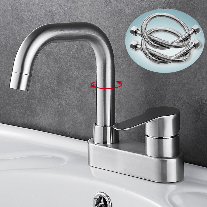 Bathroom Sink 304 Stainless Steel Center Faucet, Single Handle Bathroom Vanity Faucet Moderno 31.5 Inches Clearhalo 'bathroom_sink_faucets' 'Conjunta de Baño y Conjunta de Grifo' 'Coronamiento de Baño y Dispositivo de Baño' 'Grifo del lavabo del baño' 'Hogar' 'home_improvement' 'home_improvement_bathroom_sink_faucets' 'Mejoras para el hogar' 7318552