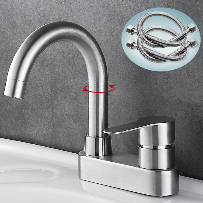 Bathroom Sink 304 Stainless Steel Center Faucet, Single Handle Bathroom Vanity Faucet Moderno 24 Inches Clearhalo 'bathroom_sink_faucets' 'Conjunta de Baño y Conjunta de Grifo' 'Coronamiento de Baño y Dispositivo de Baño' 'Grifo del lavabo del baño' 'Hogar' 'home_improvement' 'home_improvement_bathroom_sink_faucets' 'Mejoras para el hogar' 7318559