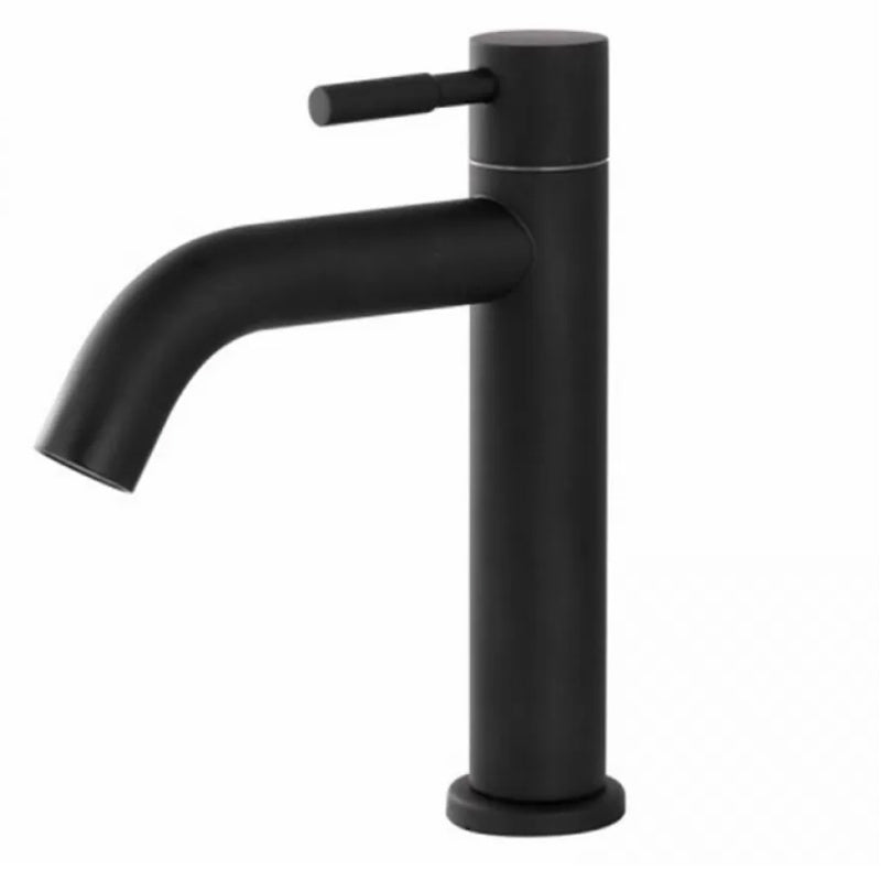 Circular Bathroom Faucet Modern Style Black Sink Faucet with Stainless Steel Preto Supply Lines Not Included Indicators Not Included Clearhalo 'bathroom_sink_faucets' 'Conjuntos de Torneiras de Lavatório e Banheiro' 'home_improvement' 'home_improvement_bathroom_sink_faucets' 'Mobiliário Doméstico' 'Página inicial' 'Renovação e equipamento de casa de banho' 'Torneira para lavatório de banheiro' 7318584