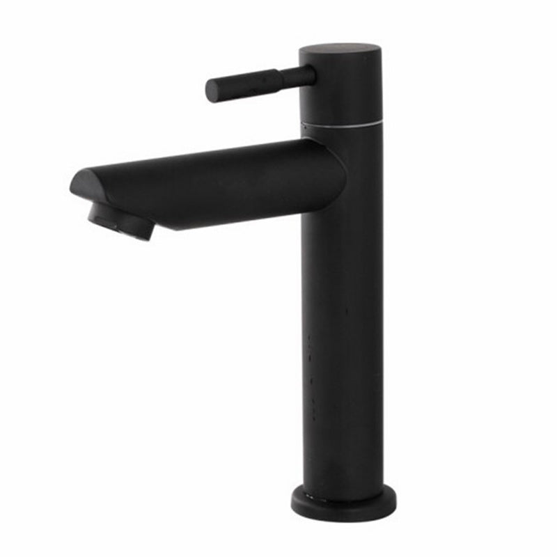 Circular Bathroom Faucet Modern Style Black Sink Faucet with Stainless Steel Preto Mate Supply Lines Not Included Indicators Not Included Clearhalo 'bathroom_sink_faucets' 'Conjuntos de Torneiras de Lavatório e Banheiro' 'home_improvement' 'home_improvement_bathroom_sink_faucets' 'Mobiliário Doméstico' 'Página inicial' 'Renovação e equipamento de casa de banho' 'Torneira para lavatório de banheiro' 7318588