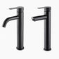 Circular Bathroom Faucet Modern Style Black Sink Faucet with Stainless Steel Clearhalo 'bathroom_sink_faucets' 'Conjuntos de Torneiras de Lavatório e Banheiro' 'home_improvement' 'home_improvement_bathroom_sink_faucets' 'Mobiliário Doméstico' 'Página inicial' 'Renovação e equipamento de casa de banho' 'Torneira para lavatório de banheiro' 7318589