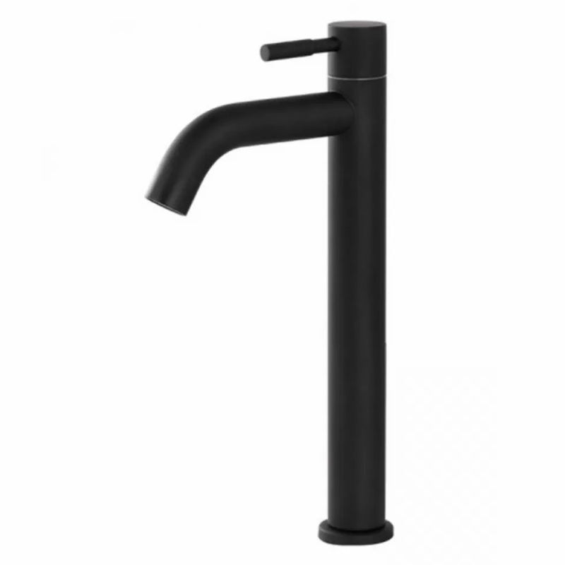 Circular Bathroom Faucet Modern Style Black Sink Faucet with Stainless Steel Preto Fosco Supply Lines Not Included Indicators Not Included Clearhalo 'bathroom_sink_faucets' 'Conjuntos de Torneiras de Lavatório e Banheiro' 'home_improvement' 'home_improvement_bathroom_sink_faucets' 'Mobiliário Doméstico' 'Página inicial' 'Renovação e equipamento de casa de banho' 'Torneira para lavatório de banheiro' 7318590
