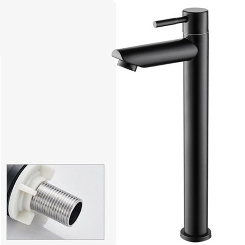 Circular Bathroom Faucet Modern Style Black Sink Faucet with Stainless Steel Preto Brilhante Supply Lines Not Included Indicators Not Included Clearhalo 'bathroom_sink_faucets' 'Conjuntos de Torneiras de Lavatório e Banheiro' 'home_improvement' 'home_improvement_bathroom_sink_faucets' 'Mobiliário Doméstico' 'Página inicial' 'Renovação e equipamento de casa de banho' 'Torneira para lavatório de banheiro' 7318591