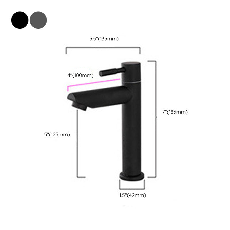 Circular Bathroom Faucet Modern Style Black Sink Faucet with Stainless Steel Clearhalo 'bathroom_sink_faucets' 'Conjuntos de Torneiras de Lavatório e Banheiro' 'home_improvement' 'home_improvement_bathroom_sink_faucets' 'Mobiliário Doméstico' 'Página inicial' 'Renovação e equipamento de casa de banho' 'Torneira para lavatório de banheiro' 7318594