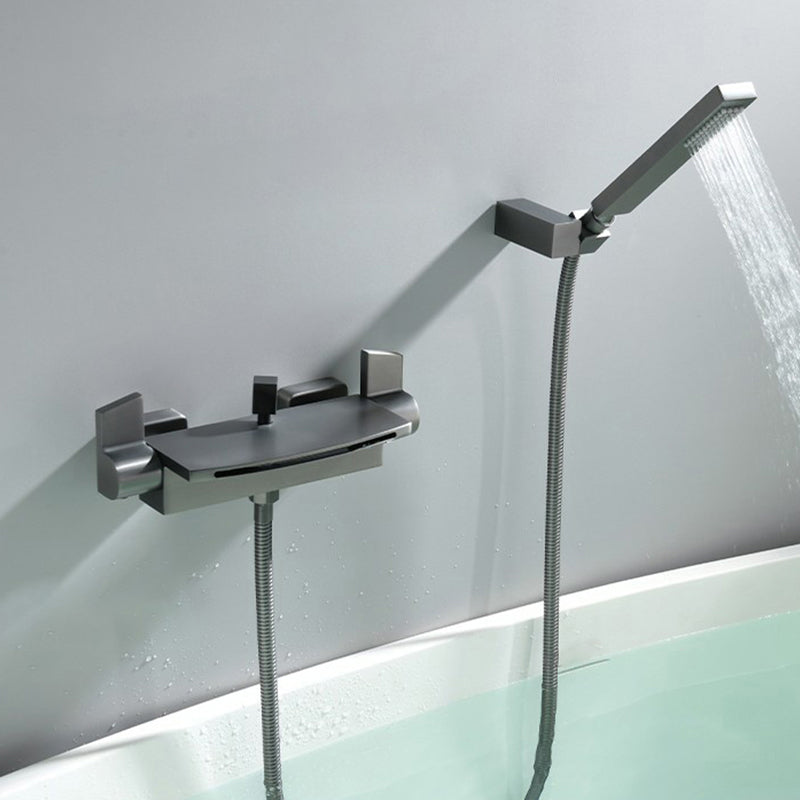 Contemporary Bathroom Faucet Wall Mounted Copper One Handle Fixed Clawfoot Tub Faucets Clearhalo 'Bathroom Remodel & Bathroom Fixtures' 'Bathtub Faucets' 'bathtub_faucets' 'Home Improvement' 'home_improvement' 'home_improvement_bathtub_faucets' 7318695