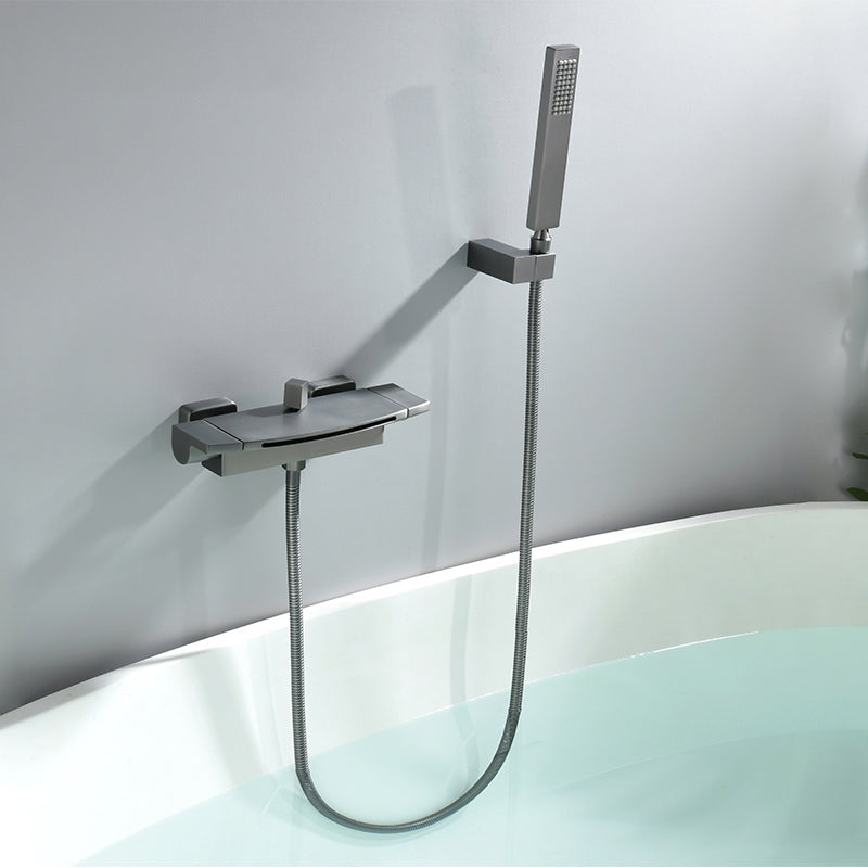 Contemporary Bathroom Faucet Wall Mounted Copper One Handle Fixed Clawfoot Tub Faucets Clearhalo 'Bathroom Remodel & Bathroom Fixtures' 'Bathtub Faucets' 'bathtub_faucets' 'Home Improvement' 'home_improvement' 'home_improvement_bathtub_faucets' 7318698