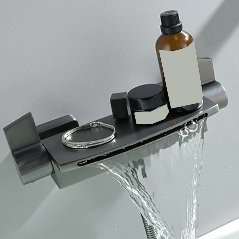 Contemporary Bathroom Faucet Wall Mounted Copper One Handle Fixed Clawfoot Tub Faucets Clearhalo 'Bathroom Remodel & Bathroom Fixtures' 'Bathtub Faucets' 'bathtub_faucets' 'Home Improvement' 'home_improvement' 'home_improvement_bathtub_faucets' 7318700