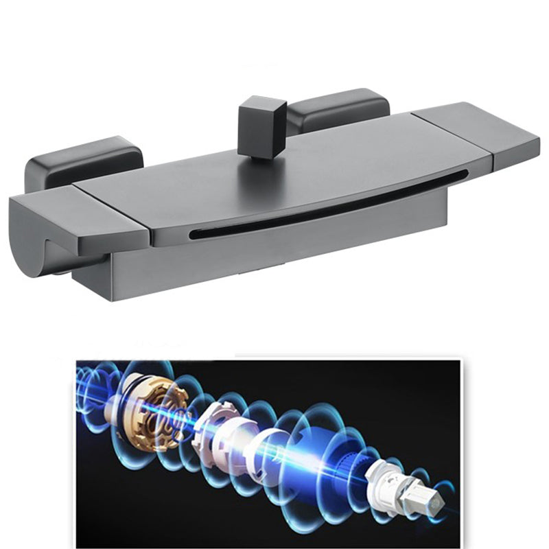 Contemporary Bathroom Faucet Wall Mounted Copper One Handle Fixed Clawfoot Tub Faucets Clearhalo 'Bathroom Remodel & Bathroom Fixtures' 'Bathtub Faucets' 'bathtub_faucets' 'Home Improvement' 'home_improvement' 'home_improvement_bathtub_faucets' 7318711