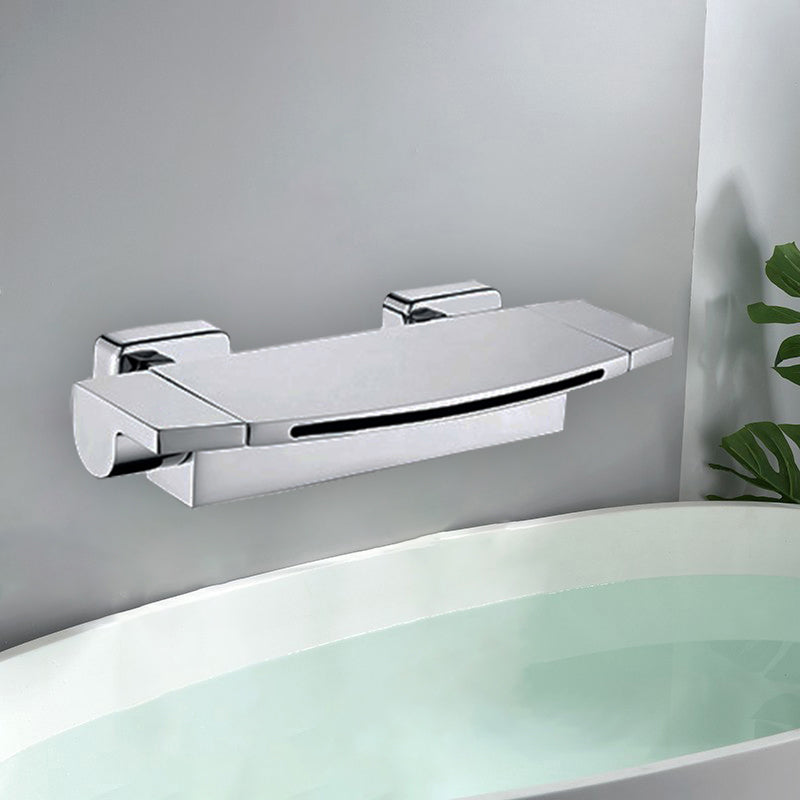 Contemporary Bathroom Faucet Wall Mounted Copper One Handle Fixed Clawfoot Tub Faucets Chrome Hand Shower Not Included Risers Not Included Clearhalo 'Bathroom Remodel & Bathroom Fixtures' 'Bathtub Faucets' 'bathtub_faucets' 'Home Improvement' 'home_improvement' 'home_improvement_bathtub_faucets' 7318712