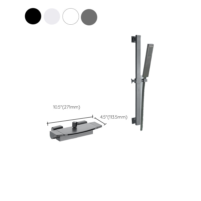 Contemporary Bathroom Faucet Wall Mounted Copper One Handle Fixed Clawfoot Tub Faucets Clearhalo 'Bathroom Remodel & Bathroom Fixtures' 'Bathtub Faucets' 'bathtub_faucets' 'Home Improvement' 'home_improvement' 'home_improvement_bathtub_faucets' 7318717