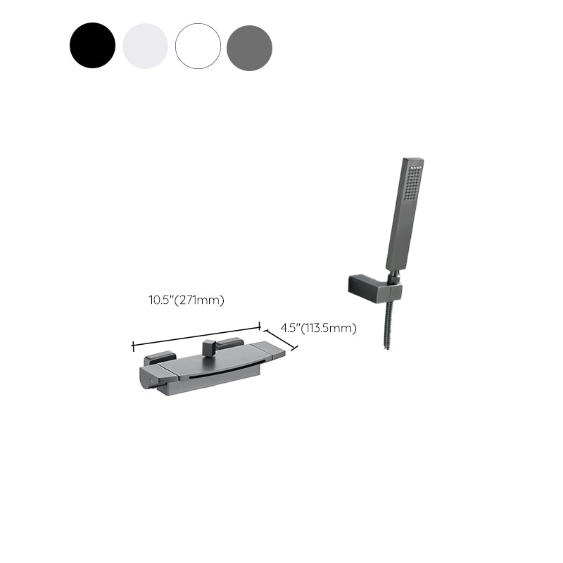 Contemporary Bathroom Faucet Wall Mounted Copper One Handle Fixed Clawfoot Tub Faucets Clearhalo 'Bathroom Remodel & Bathroom Fixtures' 'Bathtub Faucets' 'bathtub_faucets' 'Home Improvement' 'home_improvement' 'home_improvement_bathtub_faucets' 7318718