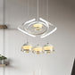 White Domed Cluster Pendant Contemporary 4-Head Acrylic Waving LED Hanging Lighting Clearhalo 'Ceiling Lights' 'Modern Pendants' 'Modern' 'Pendant Lights' 'Pendants' Lighting' 731877