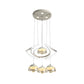 White Domed Cluster Pendant Contemporary 4-Head Acrylic Waving LED Hanging Lighting Clearhalo 'Ceiling Lights' 'Modern Pendants' 'Modern' 'Pendant Lights' 'Pendants' Lighting' 731878