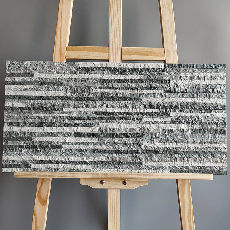 Modern Style Wall Tile Stacked Stone Texture Straight Edge Waterproof Wall Tile Dark Gray-White Clearhalo 'Floor Tiles & Wall Tiles' 'floor_tiles_wall_tiles' 'Flooring 'Home Improvement' 'home_improvement' 'home_improvement_floor_tiles_wall_tiles' Walls and Ceiling' 7318788