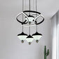 Gyroscope LED Multi Light Pendant Modernist Acrylic 4 Lights Black Wave Hanging Ceiling Lamp Clearhalo 'Ceiling Lights' 'Modern Pendants' 'Modern' 'Pendant Lights' 'Pendants' Lighting' 731881