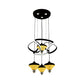 Gyroscope LED Multi Light Pendant Modernist Acrylic 4 Lights Black Wave Hanging Ceiling Lamp Clearhalo 'Ceiling Lights' 'Modern Pendants' 'Modern' 'Pendant Lights' 'Pendants' Lighting' 731883