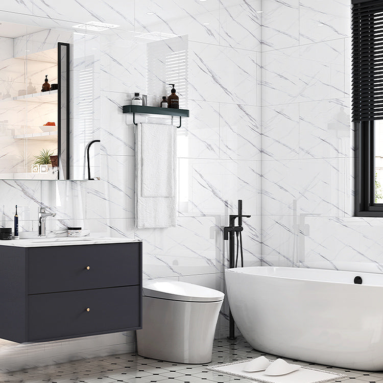 Single Tile Wallpaper Plastic Waterproof Peel and Stick Backsplash Off-White 1'4" x 2'7" 5-Piece Set Clearhalo 'Flooring 'Home Improvement' 'home_improvement' 'home_improvement_peel_stick_blacksplash' 'Peel & Stick Backsplash Tile' 'peel_stick_blacksplash' 'Walls & Ceilings' Walls and Ceiling' 7319044