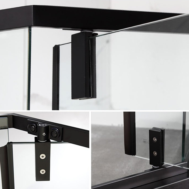 Metallic 77" H Framed Pivot Shower Doors Tempered Shower Door Clearhalo 'Bathroom Remodel & Bathroom Fixtures' 'Home Improvement' 'home_improvement' 'home_improvement_shower_tub_doors' 'Shower and Tub Doors' 'shower_tub_doors' 'Showers & Bathtubs' 7319130