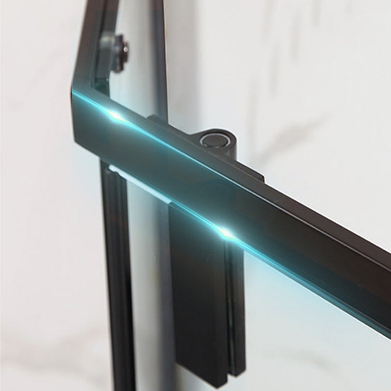 Metallic 77" H Framed Pivot Shower Doors Tempered Shower Door Clearhalo 'Bathroom Remodel & Bathroom Fixtures' 'Home Improvement' 'home_improvement' 'home_improvement_shower_tub_doors' 'Shower and Tub Doors' 'shower_tub_doors' 'Showers & Bathtubs' 7319136