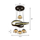 Domed Dining Room Cluster Pendant Acrylic 4 Heads Modernism LED Hanging Ceiling Light in Black with Strip Beam Clearhalo 'Ceiling Lights' 'Modern Pendants' 'Modern' 'Pendant Lights' 'Pendants' Lighting' 731914