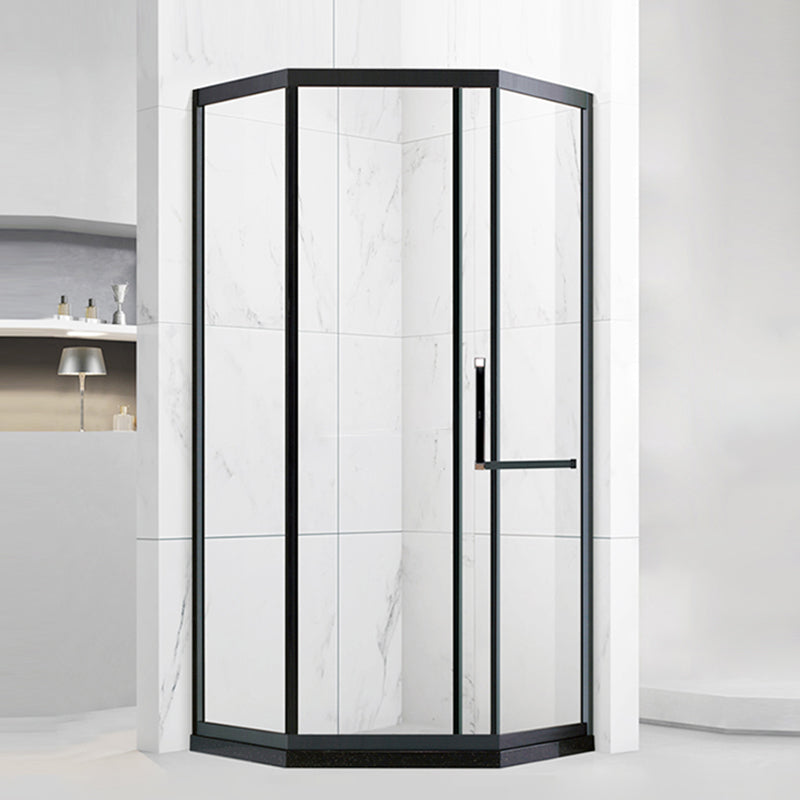 Tempered Frame Shower Doors Black Transparent Shower Bath Door Clearhalo 'Bathroom Remodel & Bathroom Fixtures' 'Home Improvement' 'home_improvement' 'home_improvement_shower_tub_doors' 'Shower and Tub Doors' 'shower_tub_doors' 'Showers & Bathtubs' 7319143