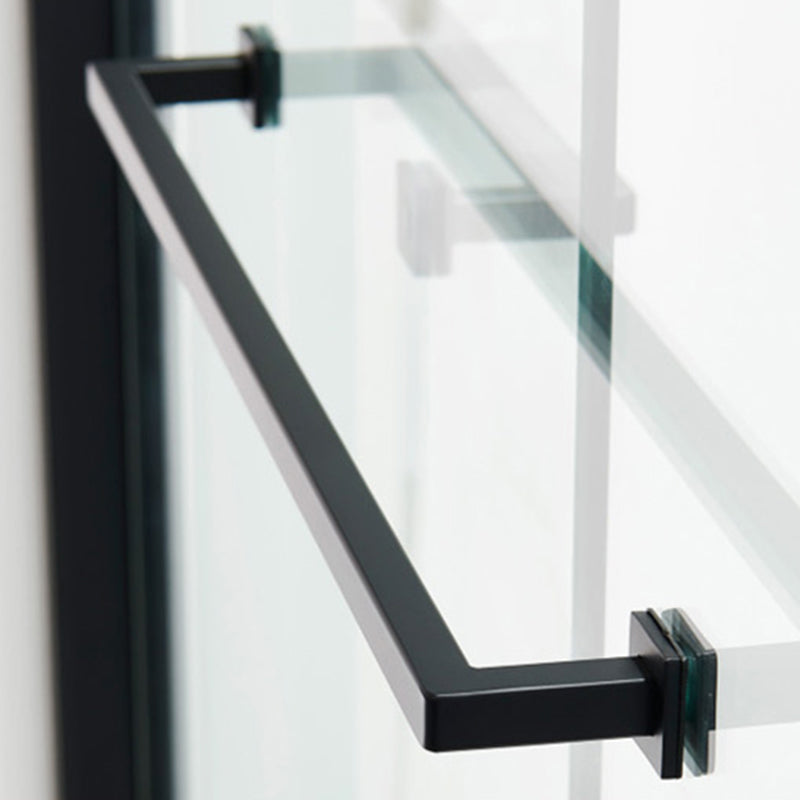 Double Sliding Semi Frameless Shower Bath Door Stainless Steel Handle Shower Door Clearhalo 'Bathroom Remodel & Bathroom Fixtures' 'Home Improvement' 'home_improvement' 'home_improvement_shower_tub_doors' 'Shower and Tub Doors' 'shower_tub_doors' 'Showers & Bathtubs' 7319165