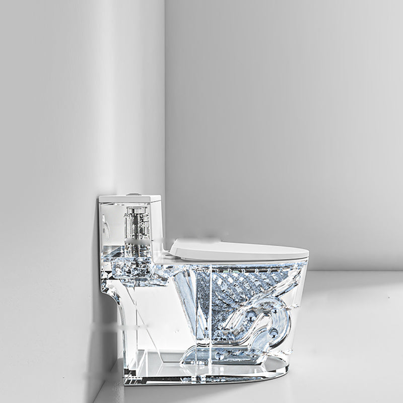 Modern Floor Mount Flush Toilet Ceramic Urine Toilet with Slow Close Seat for Bathroom Clearhalo 'Bathroom Remodel & Bathroom Fixtures' 'Home Improvement' 'home_improvement' 'home_improvement_toilets' 'Toilets & Bidets' 'Toilets' 7319707