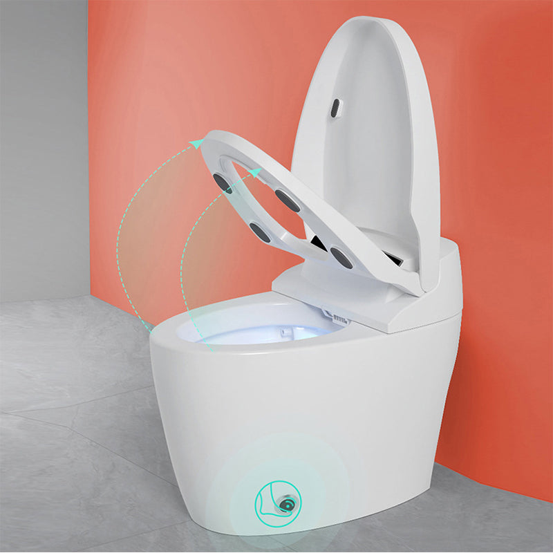 Contemporary Floor Mounted Flush Toilet Siphon Jet Ceramic Urine Toilet for Washroom Automatic Lid( Top Configuration) 16" Clearhalo 'Bathroom Remodel & Bathroom Fixtures' 'Home Improvement' 'home_improvement' 'home_improvement_toilets' 'Toilets & Bidets' 'Toilets' 7319739