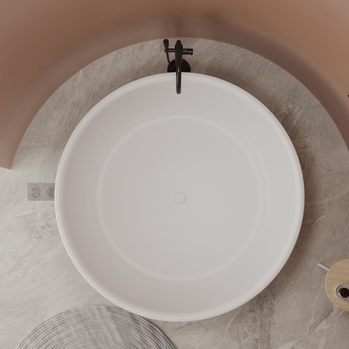 Round Antique Finish Soaking Bath Stand Alone Modern Bath Tub Clearhalo 'Bathroom Remodel & Bathroom Fixtures' 'Bathtubs' 'Home Improvement' 'home_improvement' 'home_improvement_bathtubs' 'Showers & Bathtubs' 7319767
