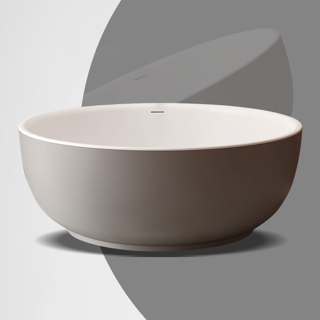 Round Antique Finish Soaking Bath Stand Alone Modern Bath Tub Grey 51"L x 51"W x 22"H Clearhalo 'Bathroom Remodel & Bathroom Fixtures' 'Bathtubs' 'Home Improvement' 'home_improvement' 'home_improvement_bathtubs' 'Showers & Bathtubs' 7319770