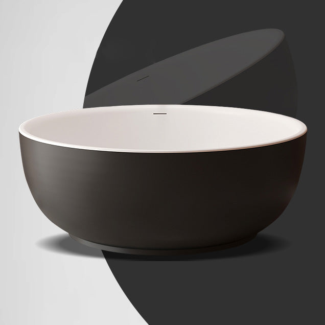 Round Antique Finish Soaking Bath Stand Alone Modern Bath Tub Black Clearhalo 'Bathroom Remodel & Bathroom Fixtures' 'Bathtubs' 'Home Improvement' 'home_improvement' 'home_improvement_bathtubs' 'Showers & Bathtubs' 7319772