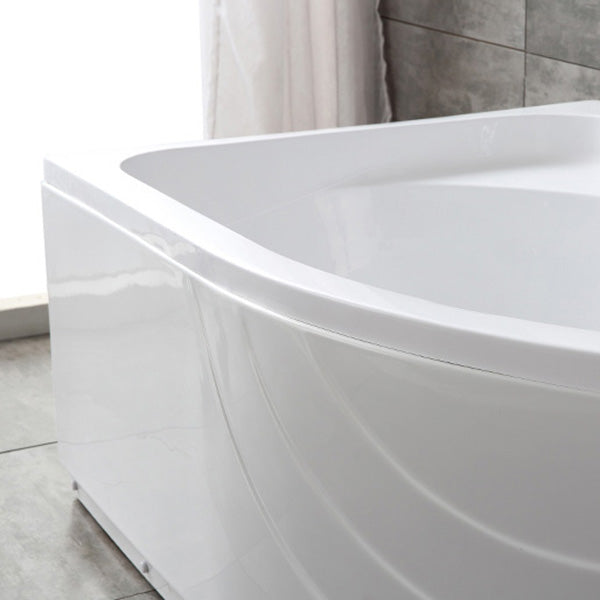 Modern White Corner Bath Acrylic Center-Back Soaking Bathtub Clearhalo 'Bathroom Remodel & Bathroom Fixtures' 'Bathtubs' 'Home Improvement' 'home_improvement' 'home_improvement_bathtubs' 'Showers & Bathtubs' 7319789
