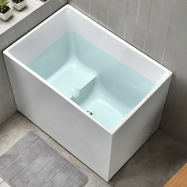 Modern Rectangular Bathtub Center Acrylic Stand Alone Soaking Bath With Seat Clearhalo 'Bathroom Remodel & Bathroom Fixtures' 'Bathtubs' 'Home Improvement' 'home_improvement' 'home_improvement_bathtubs' 'Showers & Bathtubs' 7319800