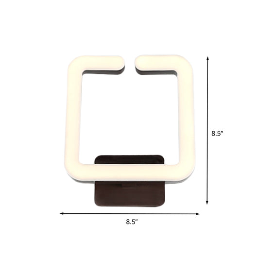 Square Aluminum Wall Mounted Light Modern LED Coffee Wall Lamp Sconce in Warm/White/Natural Light Clearhalo 'Cast Iron' 'Glass' 'Industrial' 'Modern wall lights' 'Modern' 'Tiffany' 'Traditional wall lights' 'Wall Lamps & Sconces' 'Wall Lights' Lighting' 732007