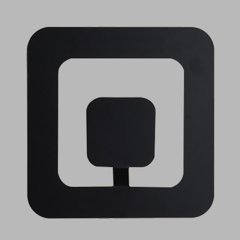 Minimalism Square Sconce Lamp Fixture Iron 7"/9" Wide LED Bedroom Wall Lighting Ideas in Black Clearhalo 'Cast Iron' 'Glass' 'Industrial' 'Modern wall lights' 'Modern' 'Tiffany' 'Traditional wall lights' 'Wall Lamps & Sconces' 'Wall Lights' Lighting' 732011