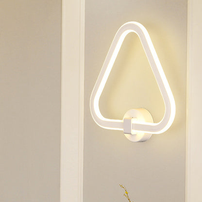 White Triangle Frame Wall Mount Light Modernism LED Acrylic Wall Lamp Sconce for Balcony White Clearhalo 'Modern wall lights' 'Modern' 'Wall Lamps & Sconces' 'Wall Lights' Lighting' 732029