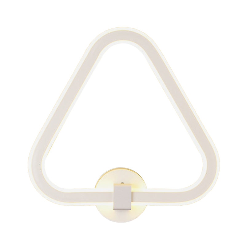White Triangle Frame Wall Mount Light Modernism LED Acrylic Wall Lamp Sconce for Balcony Clearhalo 'Modern wall lights' 'Modern' 'Wall Lamps & Sconces' 'Wall Lights' Lighting' 732031