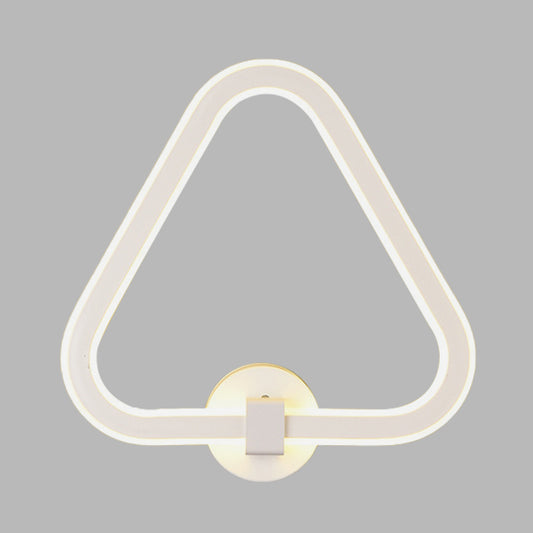 White Triangle Frame Wall Mount Light Modernism LED Acrylic Wall Lamp Sconce for Balcony Clearhalo 'Modern wall lights' 'Modern' 'Wall Lamps & Sconces' 'Wall Lights' Lighting' 732032