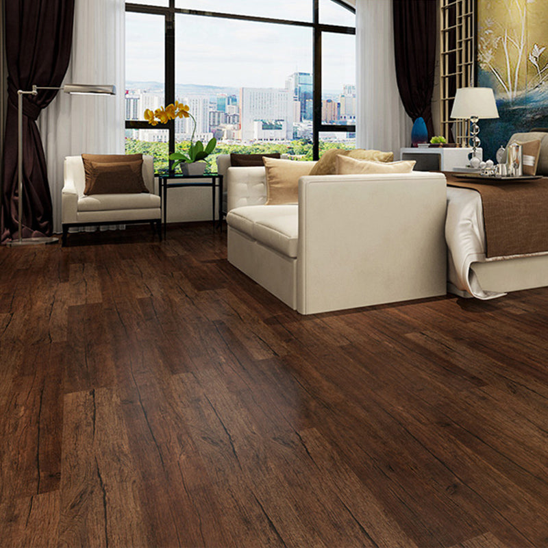 Rectangle PVC Flooring Smooth Peel and Stick Wood Look Vinyl Flooring Brown-Black Clearhalo 'Flooring 'Home Improvement' 'home_improvement' 'home_improvement_vinyl_flooring' 'Vinyl Flooring' 'vinyl_flooring' Walls and Ceiling' 7320380