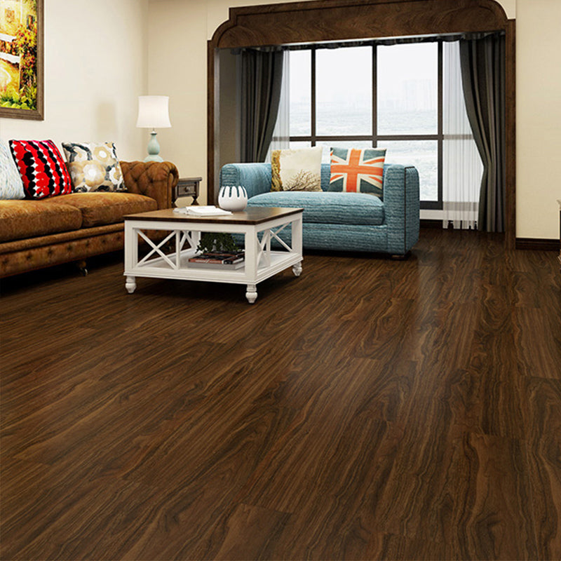Rectangle PVC Flooring Smooth Peel and Stick Wood Look Vinyl Flooring Dark Brown Clearhalo 'Flooring 'Home Improvement' 'home_improvement' 'home_improvement_vinyl_flooring' 'Vinyl Flooring' 'vinyl_flooring' Walls and Ceiling' 7320382